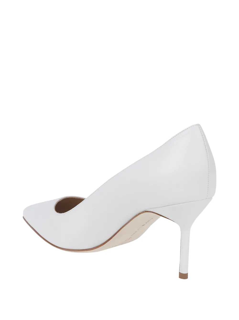 Туфли-лодочки из кожи на каблуке 90 мм Manolo Blahnik, белый — фото 3