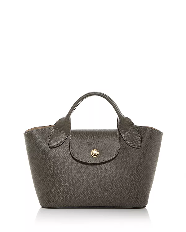 

Сумка через плечо из высококачественной кожи. Longchamp, серый