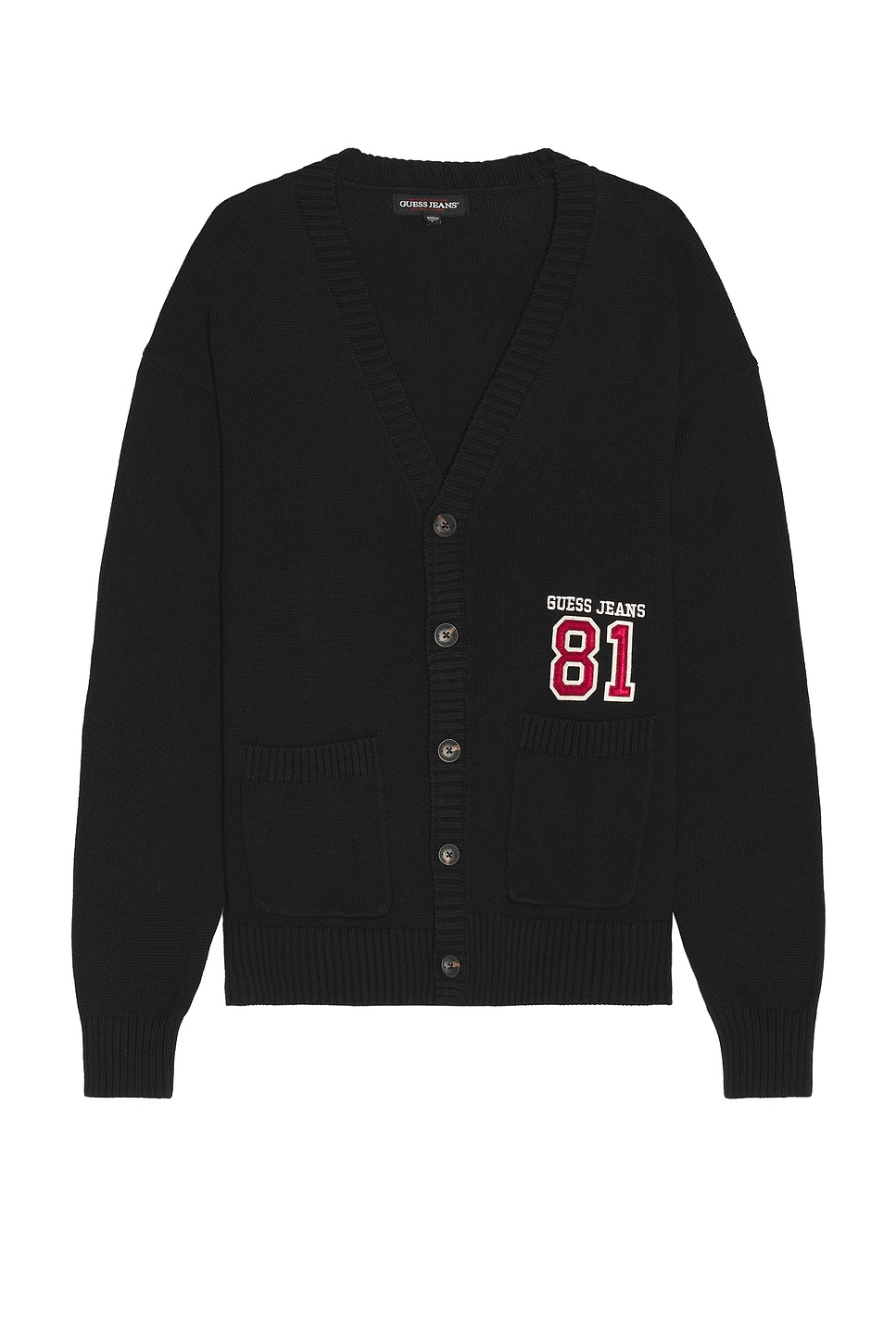 

Кардиган с длинным рукавом и нашивкой 81 Guess Jeans, jet black