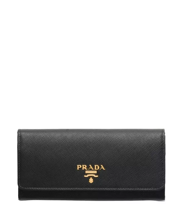 

Большой кошелек из сафьяновой кожи Prada, черный