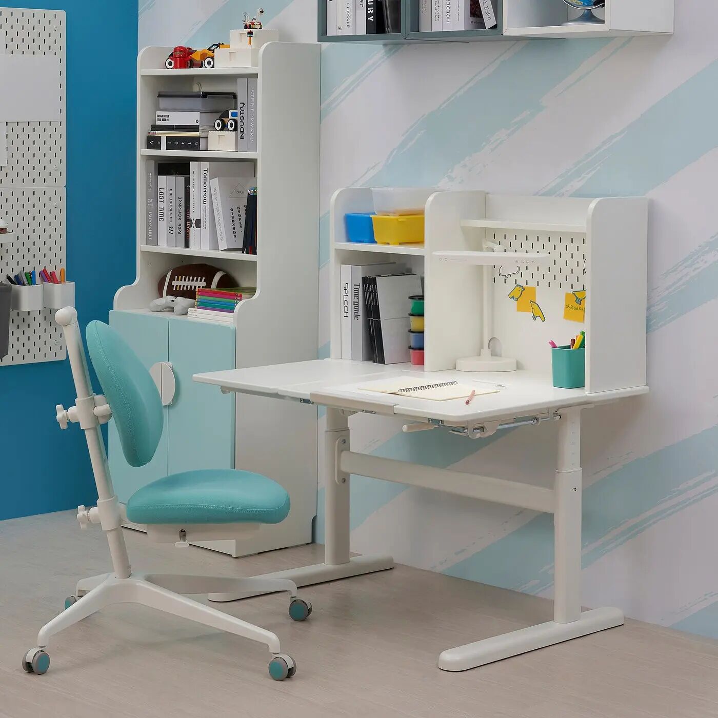 Детский стол и стул BERGLÄRKA/DAGNAR IKEA, 100x70 см, белый/бирюзовый — фото 4