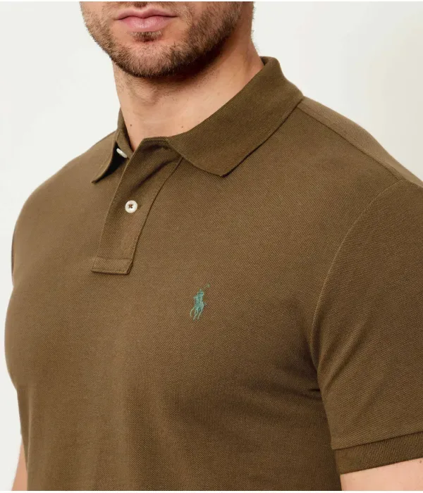 Полюс custom slim fit Polo Ralph Lauren, коричневый — фото 4