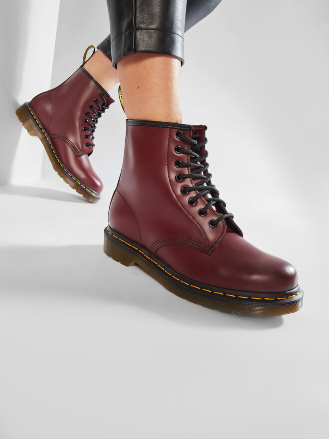 Ботинки Dr. Martens 1460 Smooth с зубчатой ​​подошвой, вишневый / бордовый — фото 2