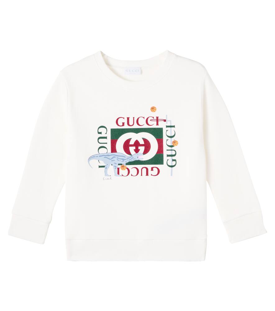 

Свитер Double G из хлопкового джерси Gucci Kids, New White/Mc