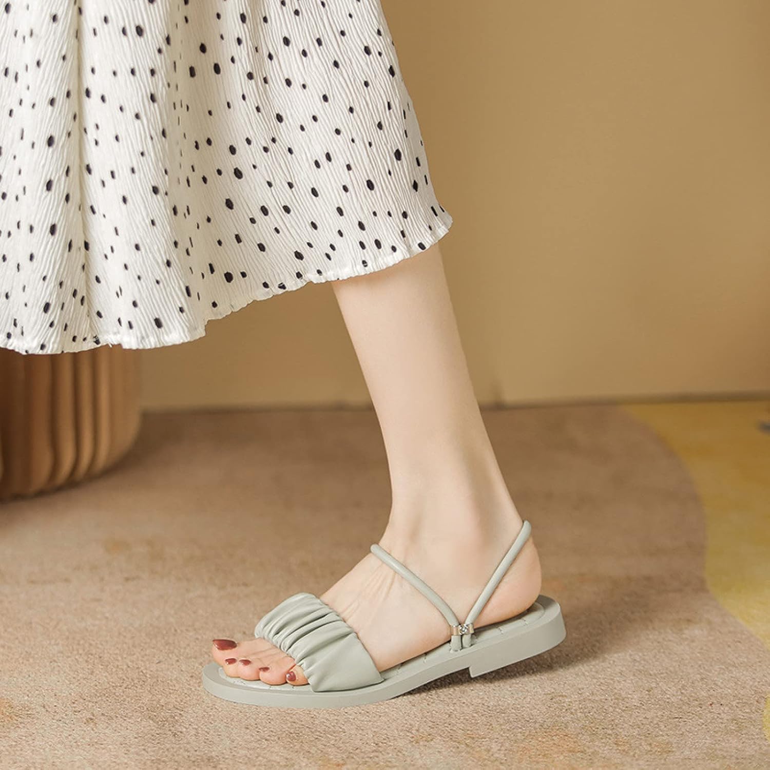 

Массажные тапочки для ног WALDOR, для мужчин и женщин, душевые сандалии с массажем, плоские плиссированные тапочки, пляжные сандалии для женщин, зеленые B, размер 36 Walldor