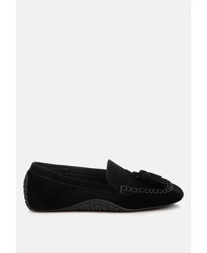 Kipstar Suede Round Toe Tassel Loafers Rag & Co, черный