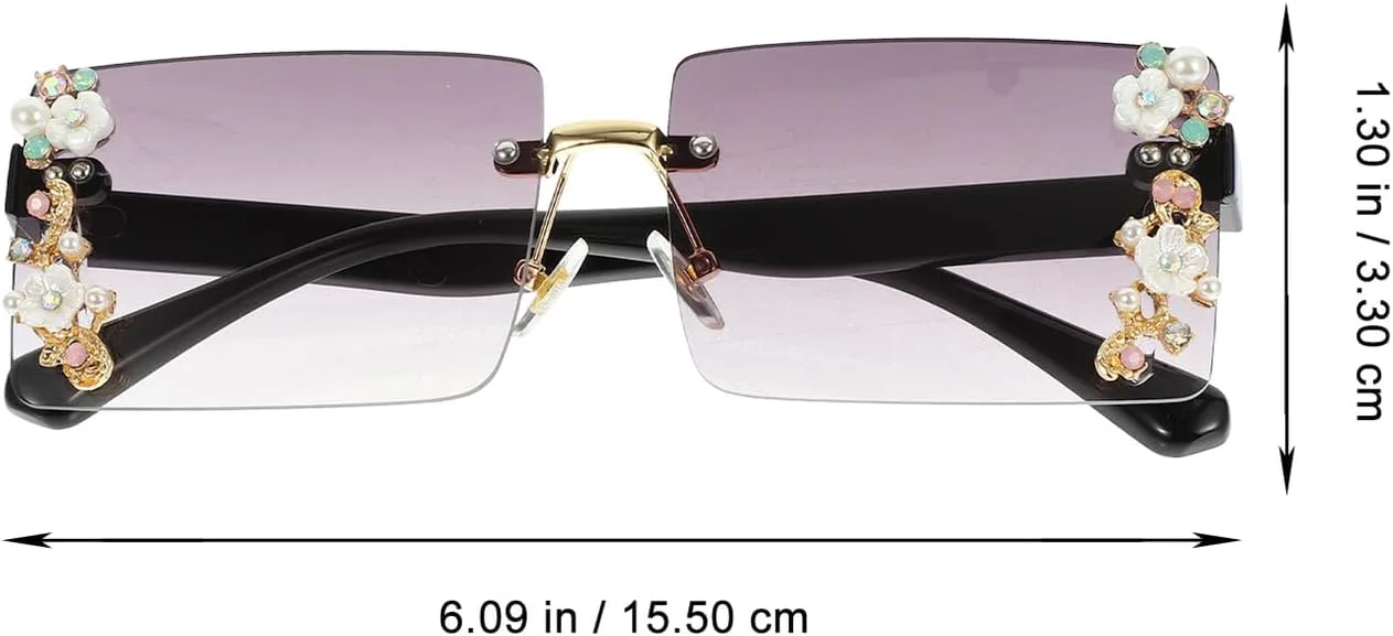 

Солнцезащитные очки minkissy с отделкой стразами, черная оправа, градиентные линзы, декоративные очки для летних танцевальных вечеринок и уличной моды, Black