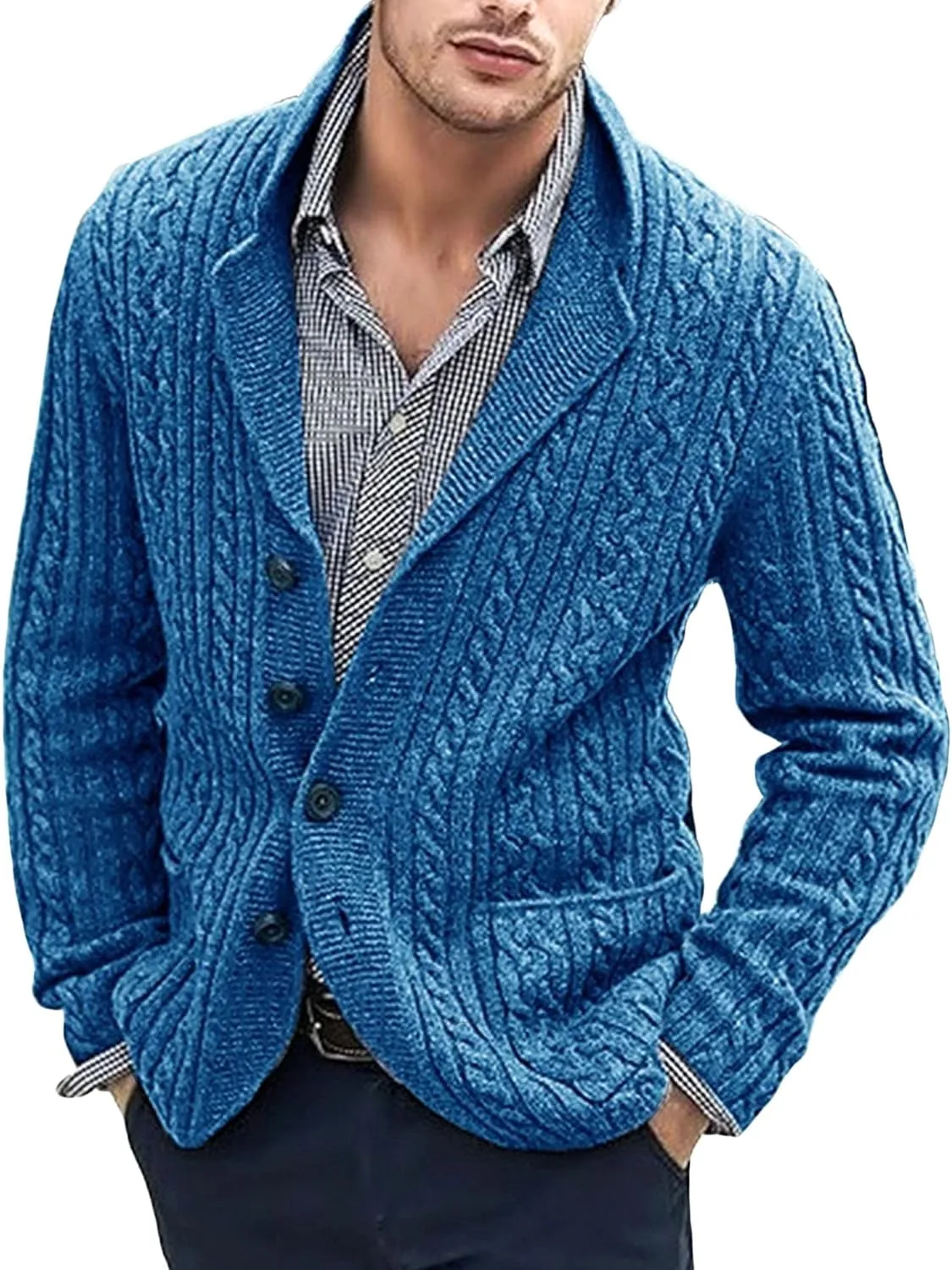 

Мужской кардиган с воротником-шалью