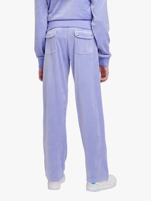Детские велюровые тоновые широкие джоггеры Juicy Couture, Jacaranda — фото 3