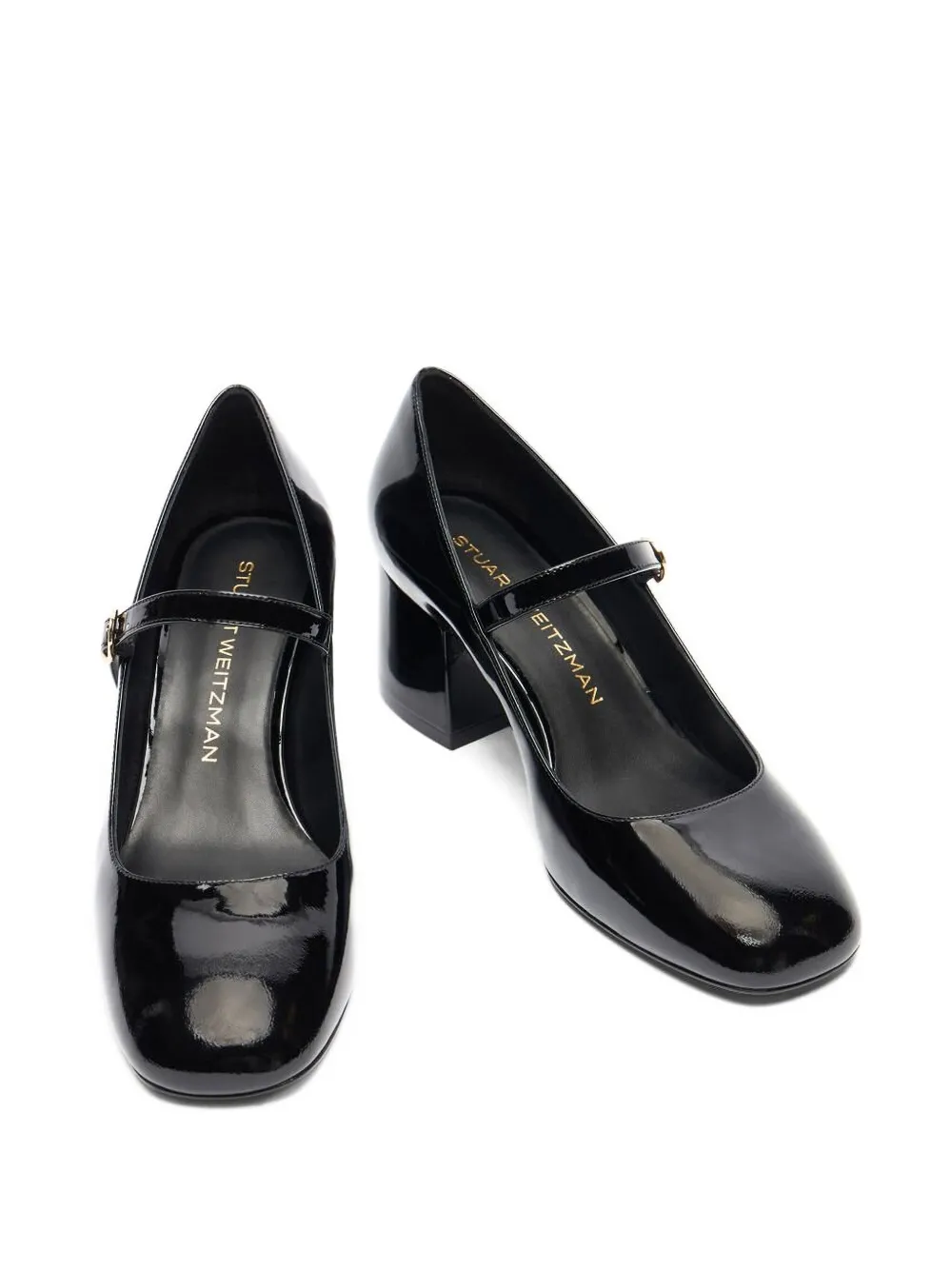 Туфли-лодочки из лакированной кожи с пряжкой Stuart Weitzman, черный — фото 3