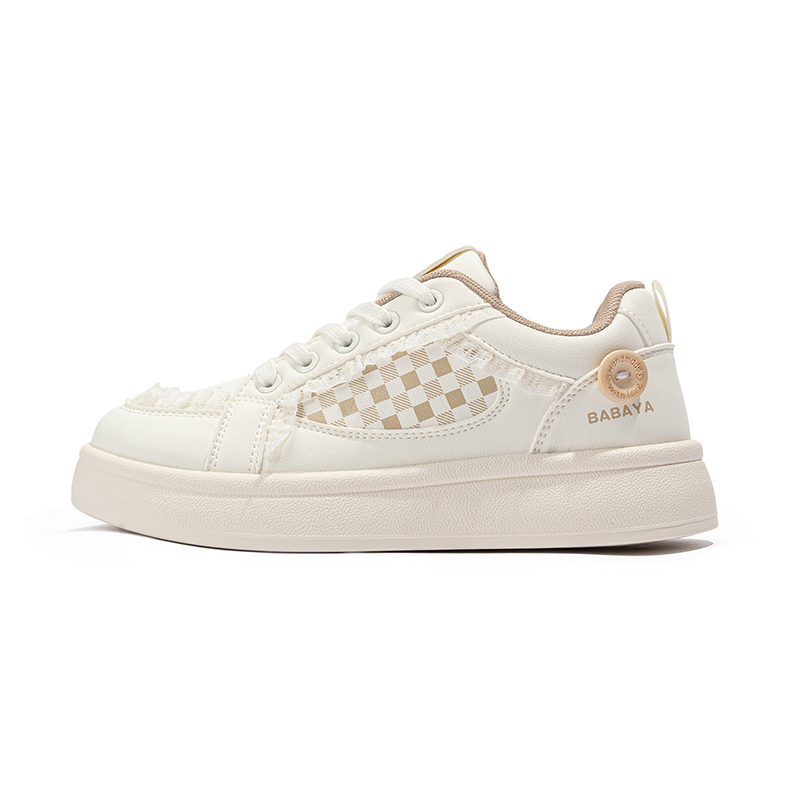 

Антискользящие и устойчивые к износу низкие детские кроссовки для скейтбординга beige для подростков Babaya, бежевый