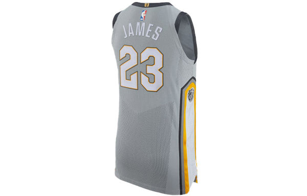 Спортивная футболка nba cleveland cavaliers lebron james city edition authentic jersey au gray Nike, серый — фото 2