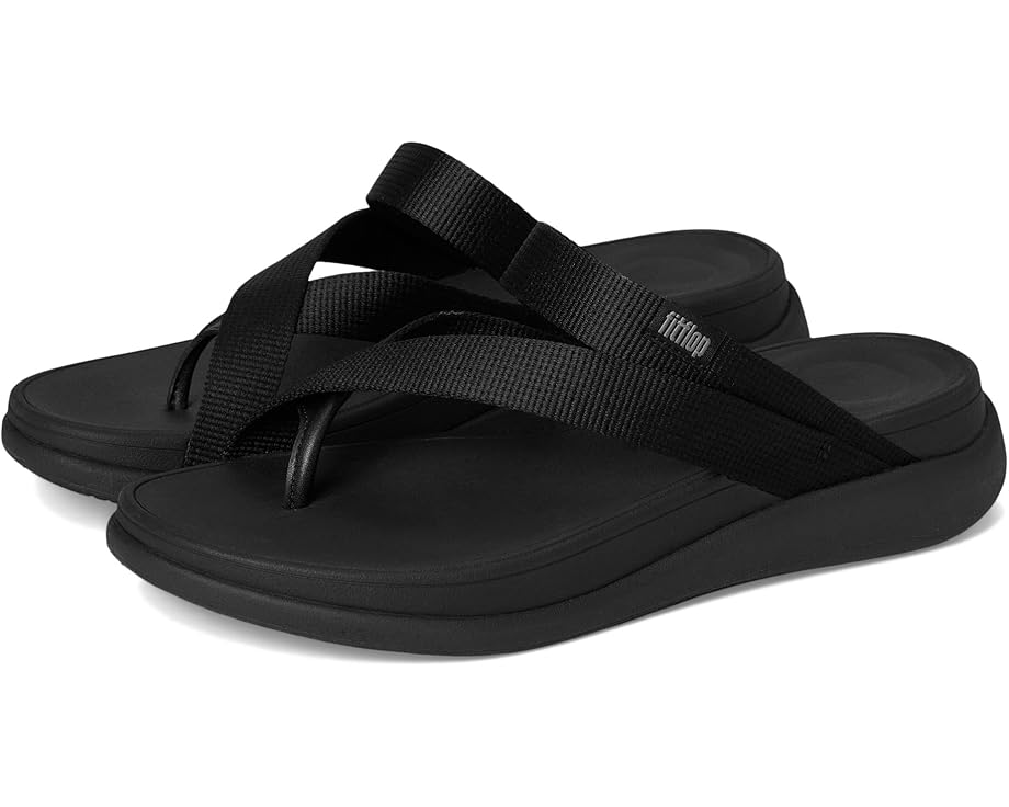 Сандалии FitFlop F-Mode Go Webbing Flatform Sling Toe-Post Sandals, цвет All Black