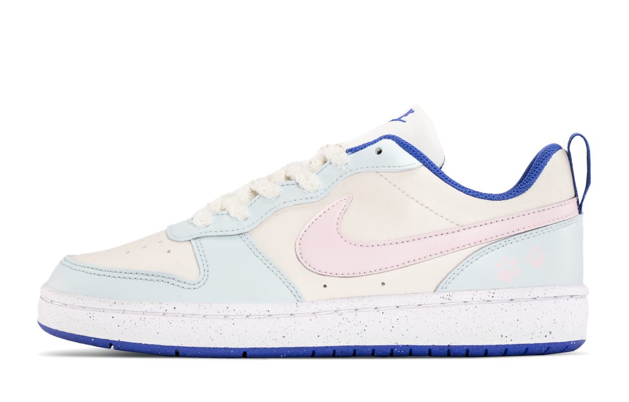 

Nike Антискользящие износостойкие низкие детские скейтерские кроссовки Court Borough розово-голубые для подростков