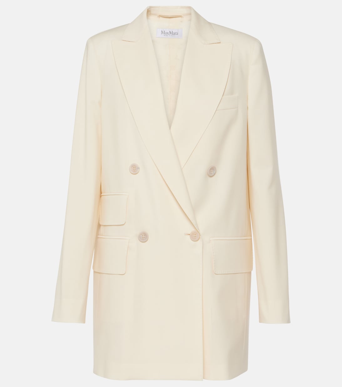 

Двубортный блейзер из девственной шерсти Max Mara, Bianco Vaniglia