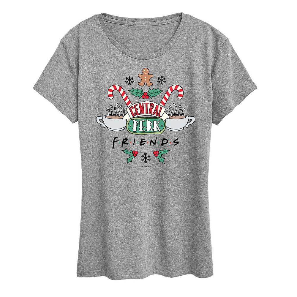 

Женская футболка с рисунком Friends Holiday Central Perk Licensed Character, цвет Heather Grey