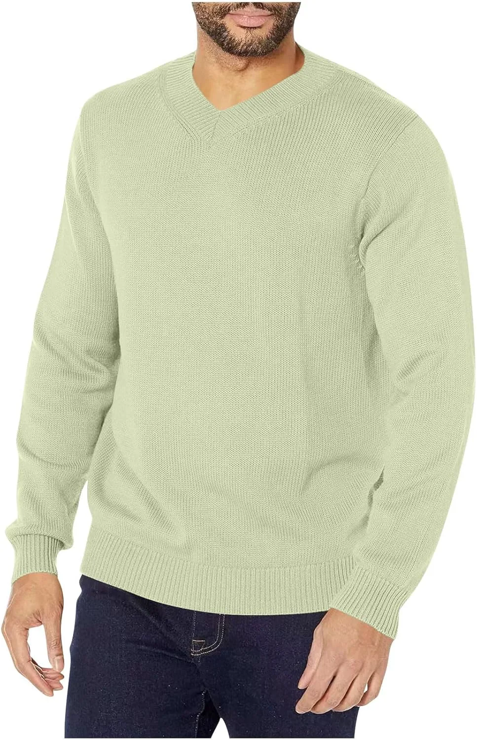 

Мужской вязаный свитер с v-образным вырезом, мягкий и уютный, классический пуловер