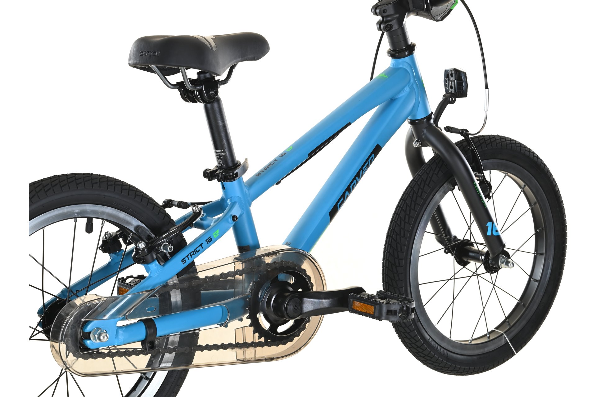 Детский велосипед Carver Strict 16 - 16 дюймов - Diamant - 2024, цвет Blau|neon blue/black/neon green — фото 4