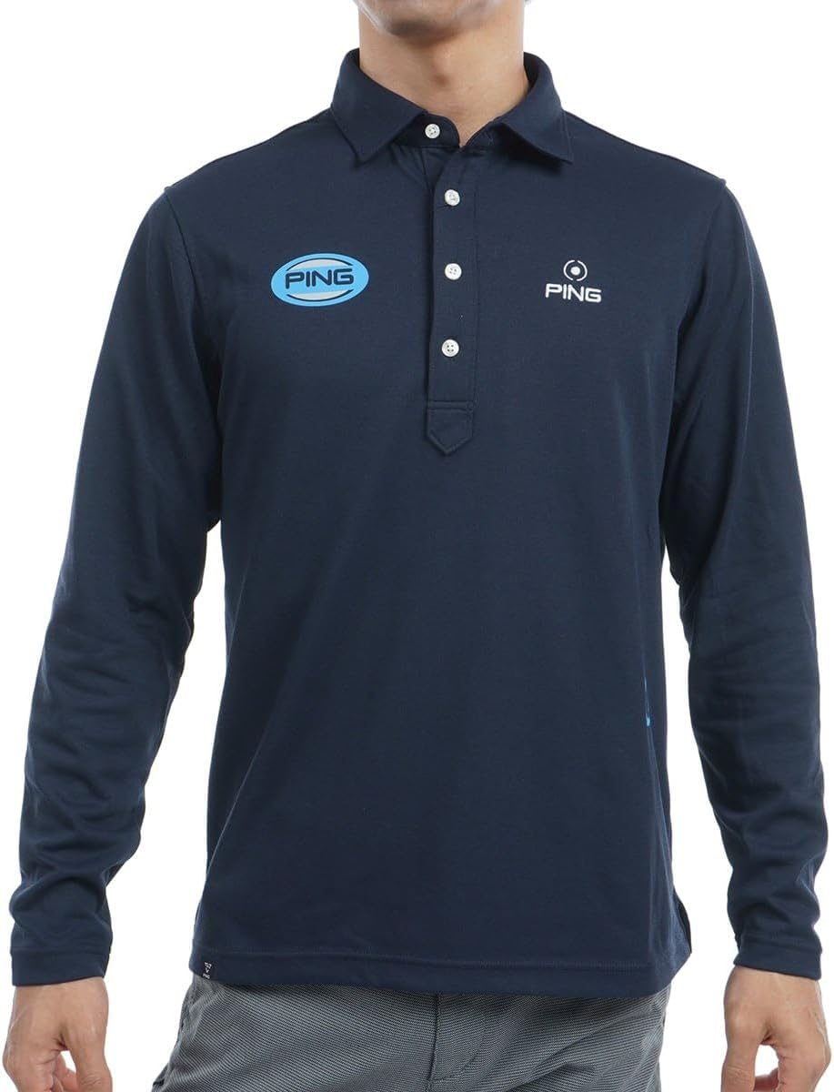 

Мужская рубашка-поло с длинным рукавом (влагоотводящая, быстросохнущая, светопоглощающая, теплоотводящая) / для гольфа / 621-4261901 Ping Apparel, темно-синий