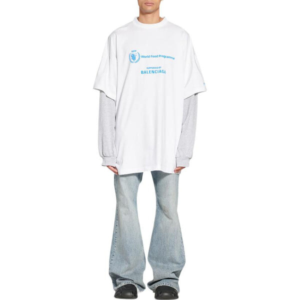 Футболка x wfp double sleeves t-shirt 'white' Balenciaga, белый — фото 3