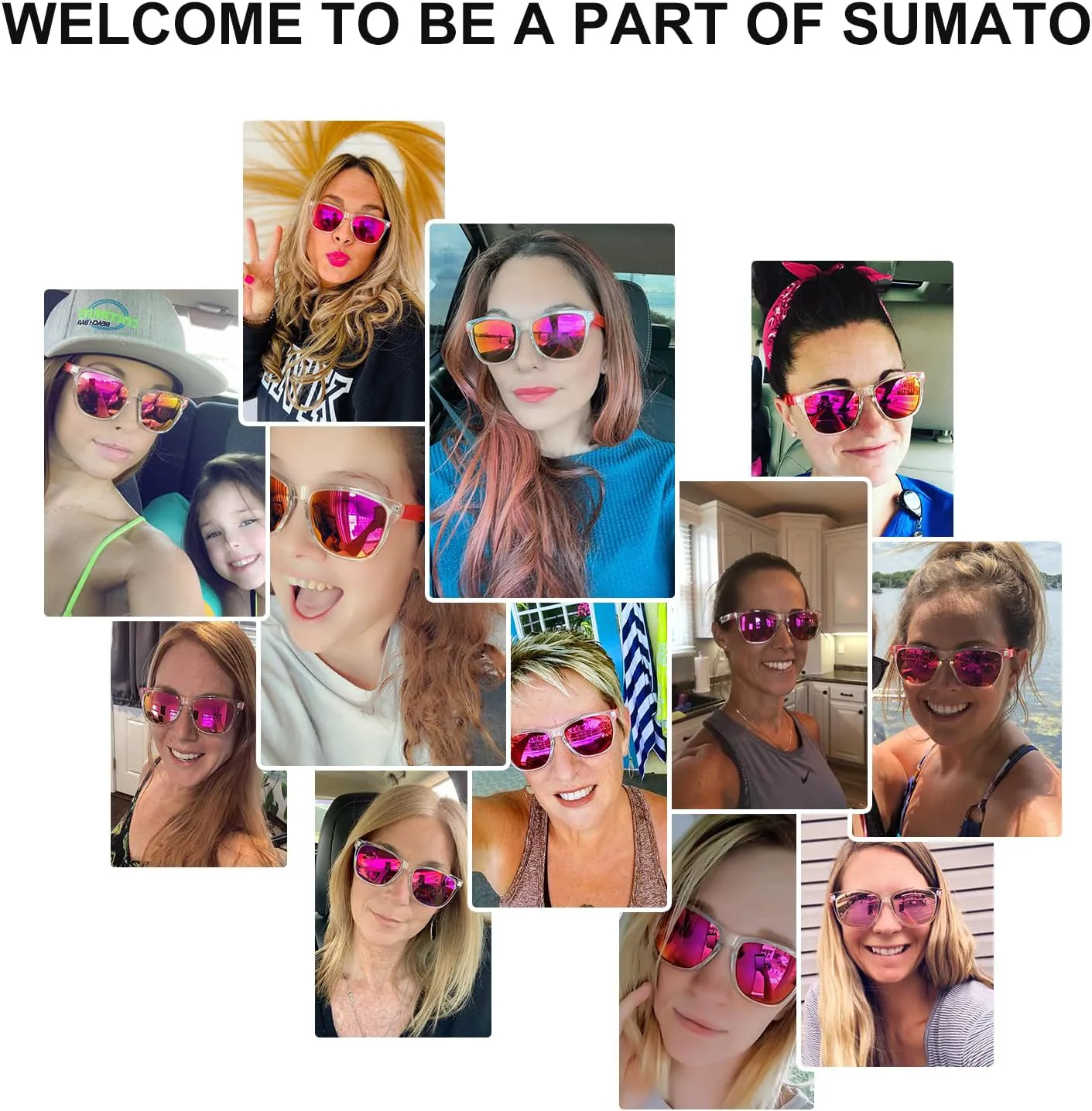 

Женские солнцезащитные очки Sumato, большие розовые солнцезащитные очки для женщин с модными зеркальными линзами, блокирующими УФ-излучение UV400, Pink+green