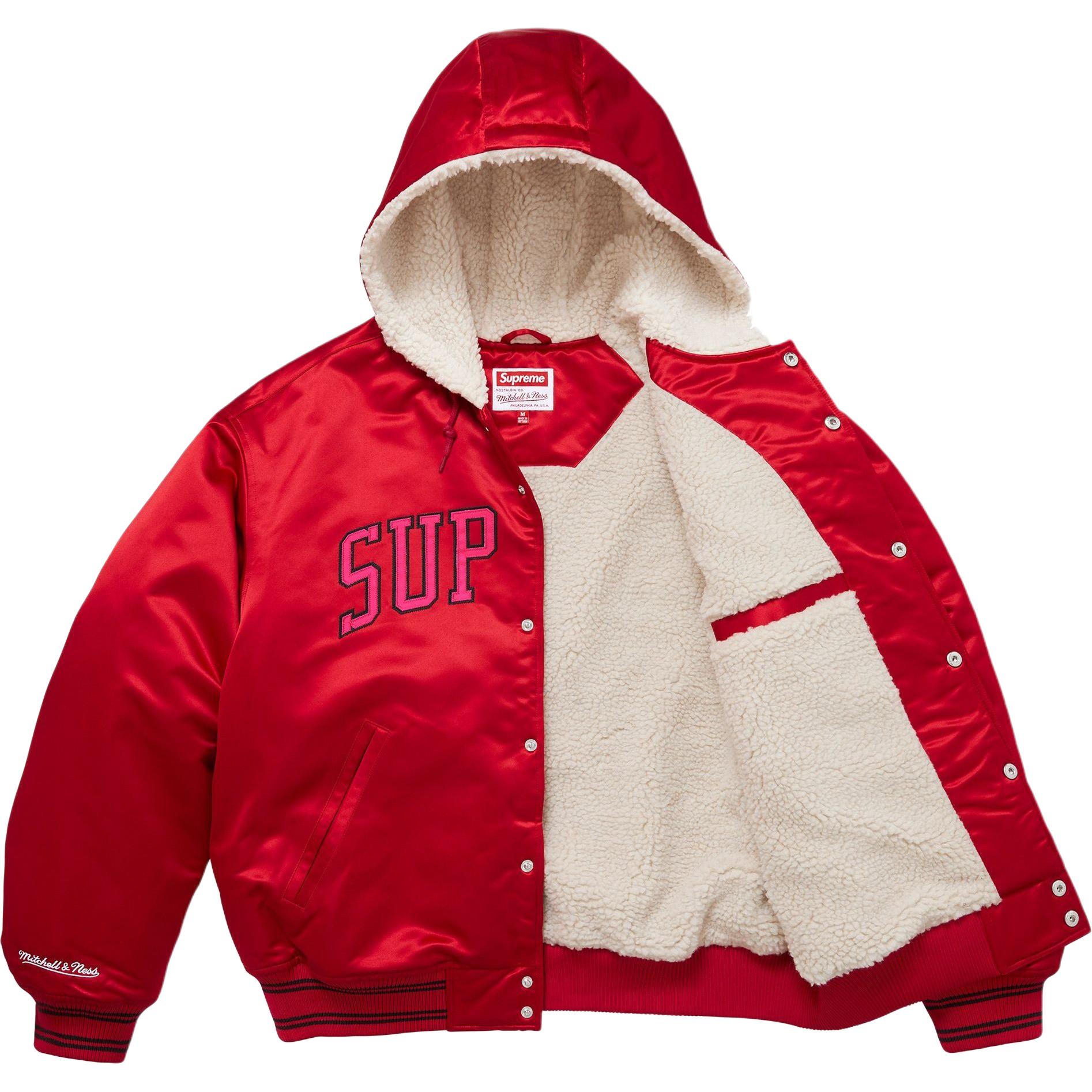Куртка-бомбер из атласа с капюшоном и подкладкой от Mitchell & Ness, осень/зима 2025, неделя 2011, унисекс Supreme, хаки camouflage/realtree ap camo — фото 4