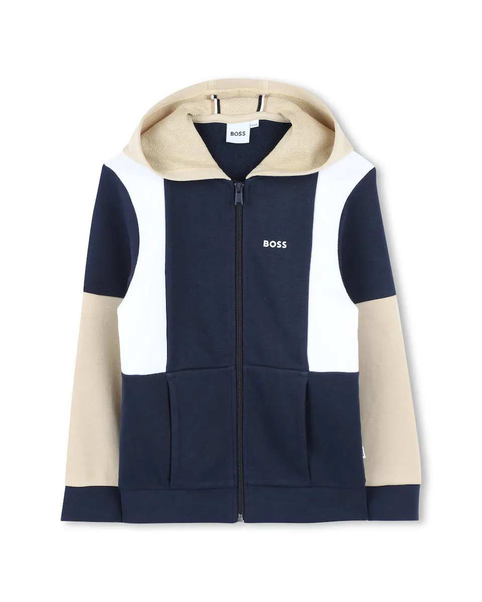 

Черная мальчишеская куртка с длинными рукавами BOSS Kidswear, чёрный