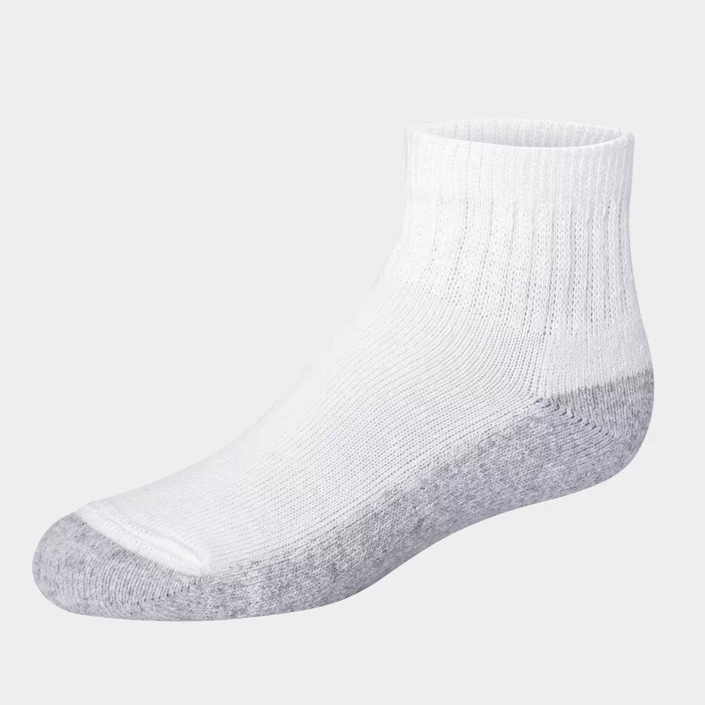 Носки Hanes Boys' 12pk с мягкой подошвой для занятий спортом, цвет White — фото 4