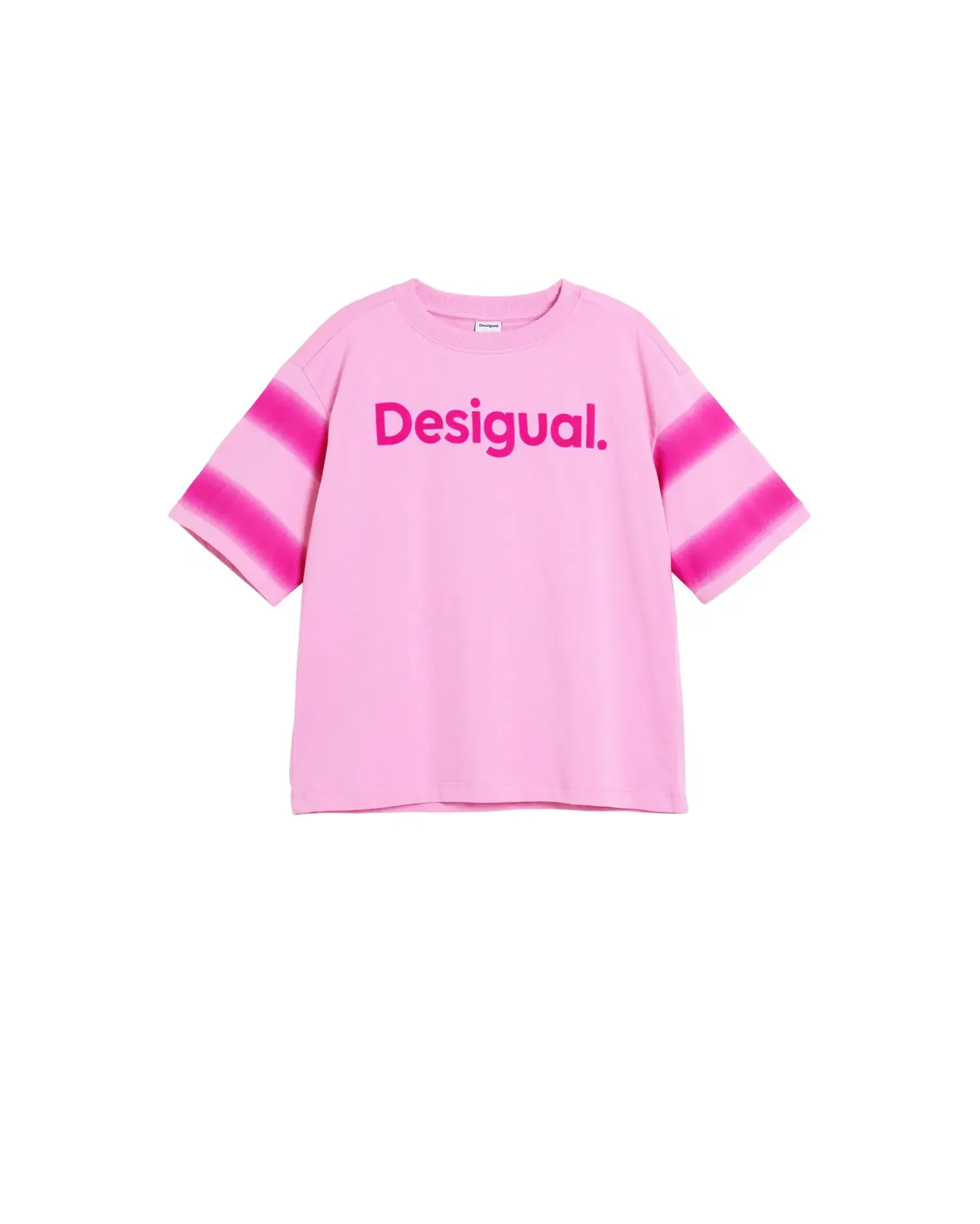 Футболка для девочки с коротким рукавом с логотипом Desigual, розовый