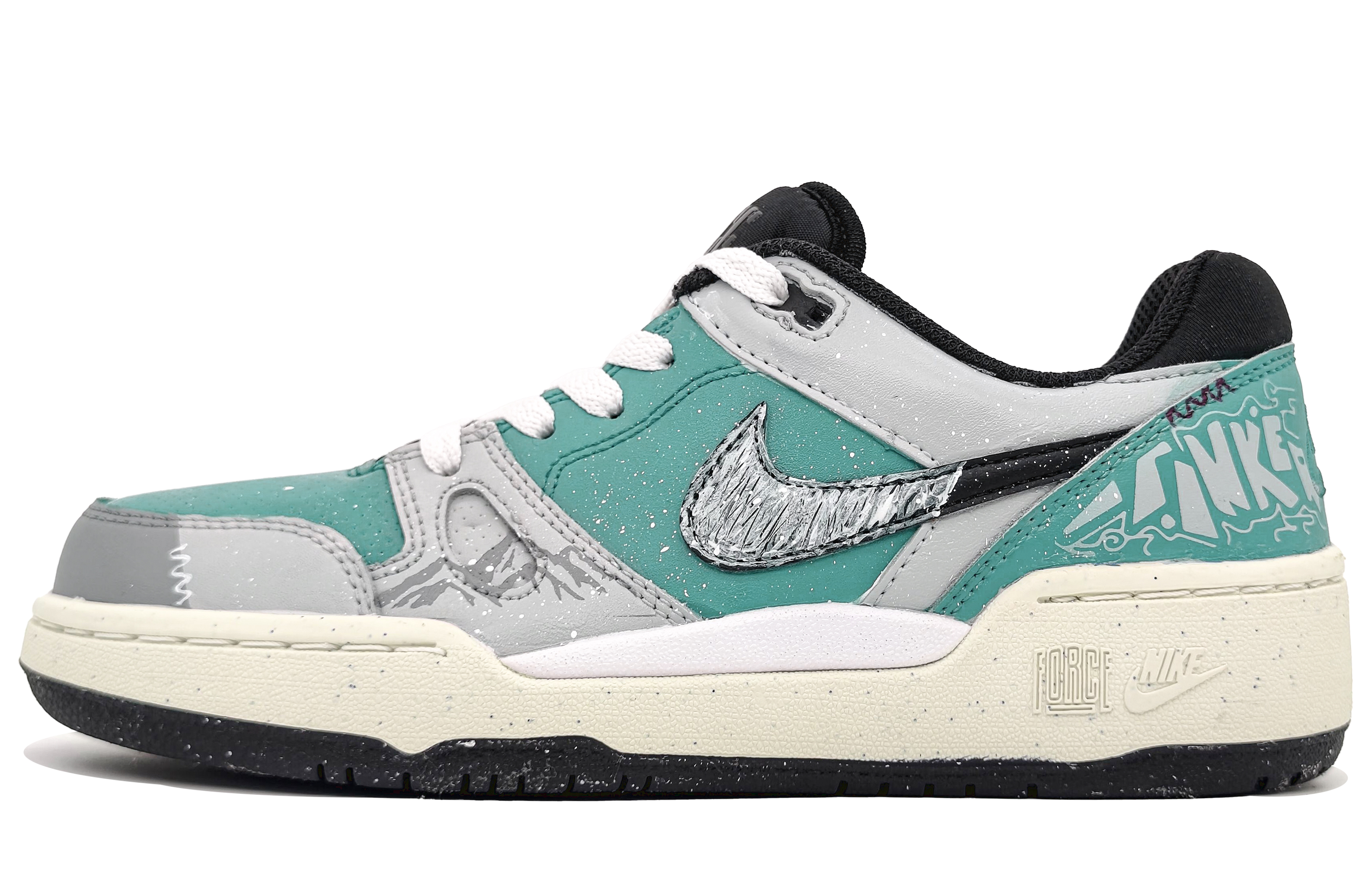 

Nike Мужские кроссовки для скейтбординга Full Force с антискользящим покрытием, износостойкие, цвет "зеленый пруд"