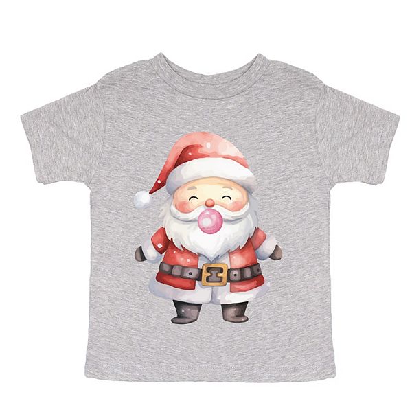 

Футболка с принтом Watercolor Santa Bubblegum для малышей The Juniper Shop, Heather Grey
