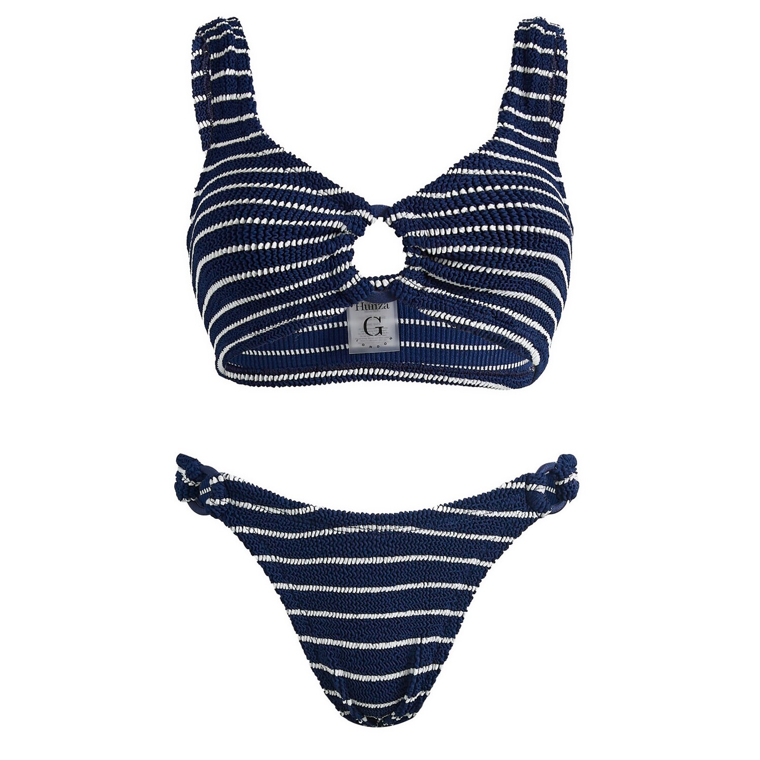 

Бикини Hunza G Hallie Covered Hoop Bikini, цвет Navy & White