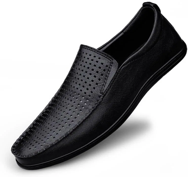 Лоферы мужские из искусственной кожи, дышащие, Black Hollow Out PUGHGAETZF