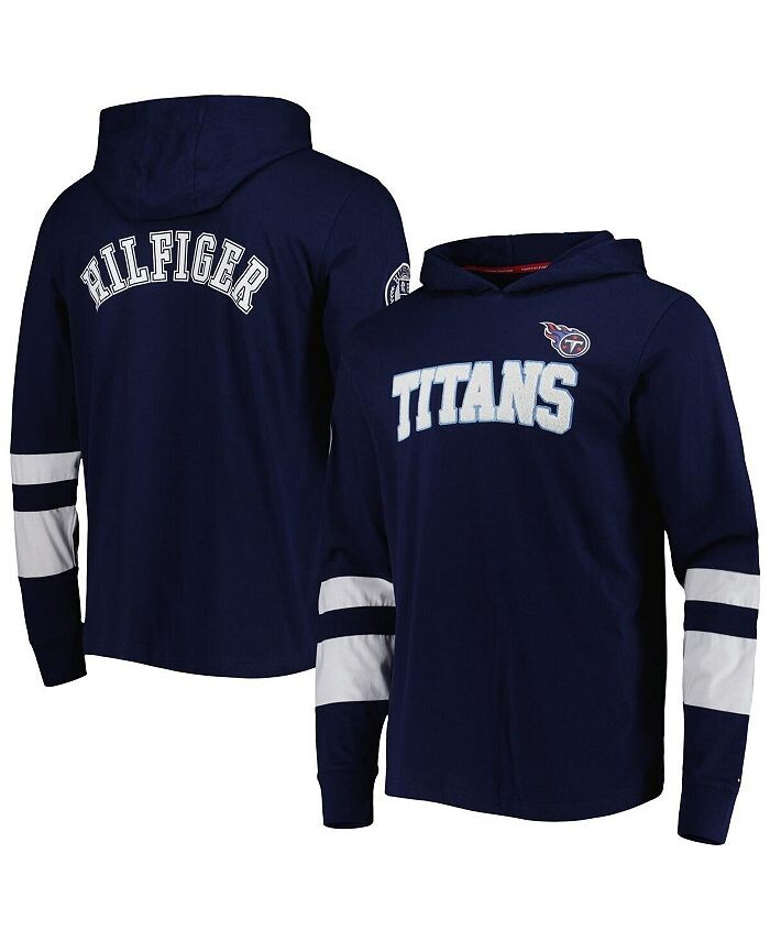 Мужская футболка с длинным рукавом и худи Tennessee Titans Alex, темно-синяя и белая Tommy Hilfiger, синий