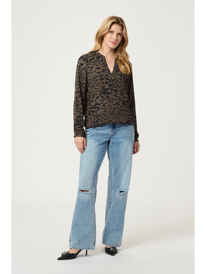 

Блузка Kaffe, цвет brown/black flower print