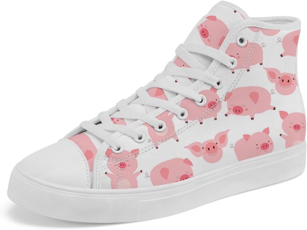 

Кеды Chebing Pig высокие на шнуровке из холщовой ткани, повседневная обувь для мужчин и женщин, белый