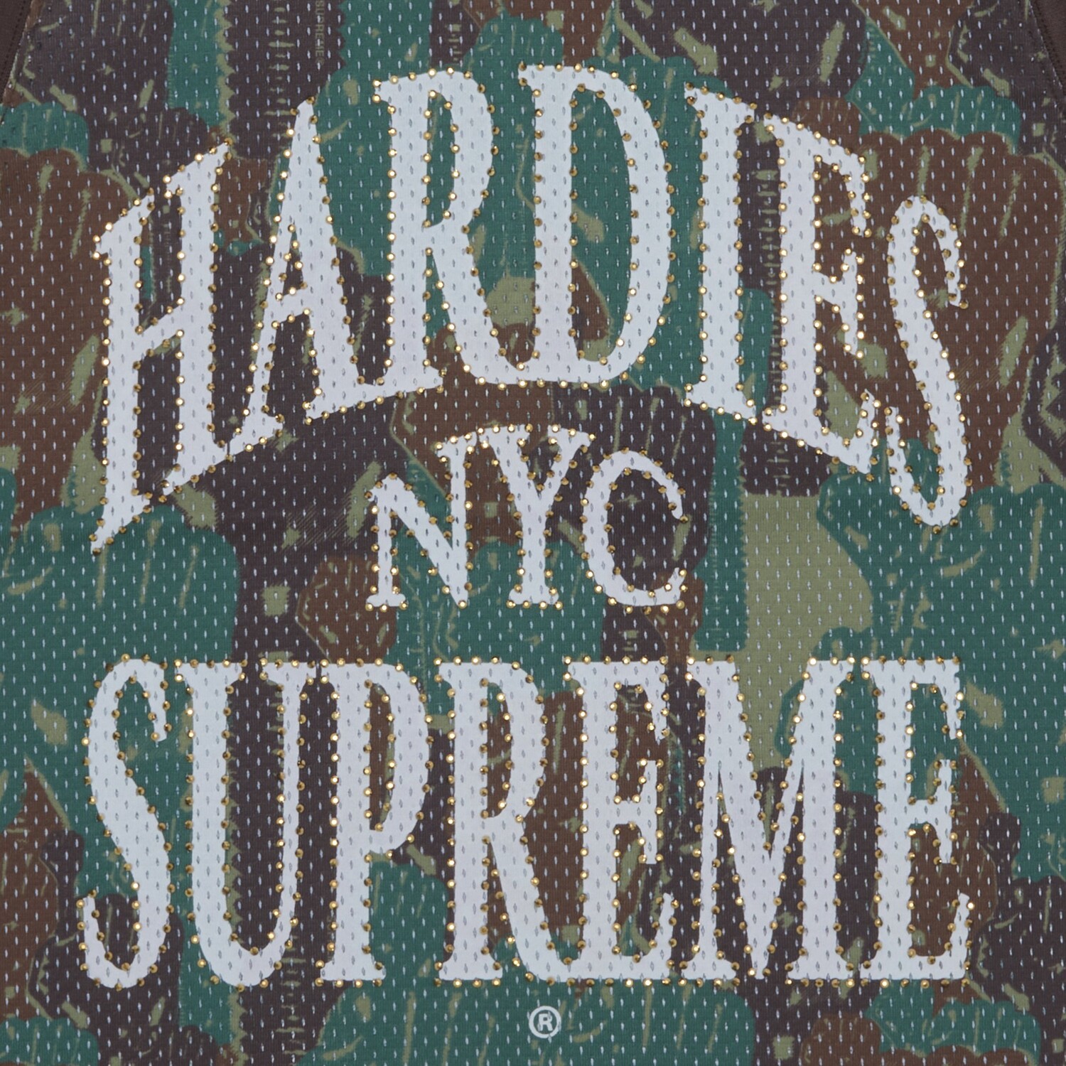 Баскетбольная майка Supreme x Hardies с камуфляжным принтом, зеленая — фото 3