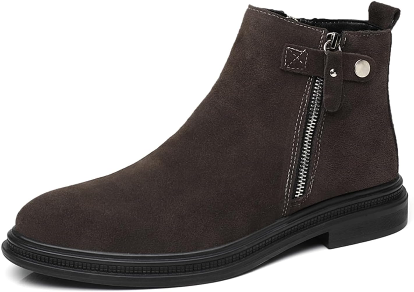 

Мужские классические модные ботинки челси на шнуровке, с молнией сбоку, кожаные, вечерние, оксфорд или чукка Abborora, коричневый