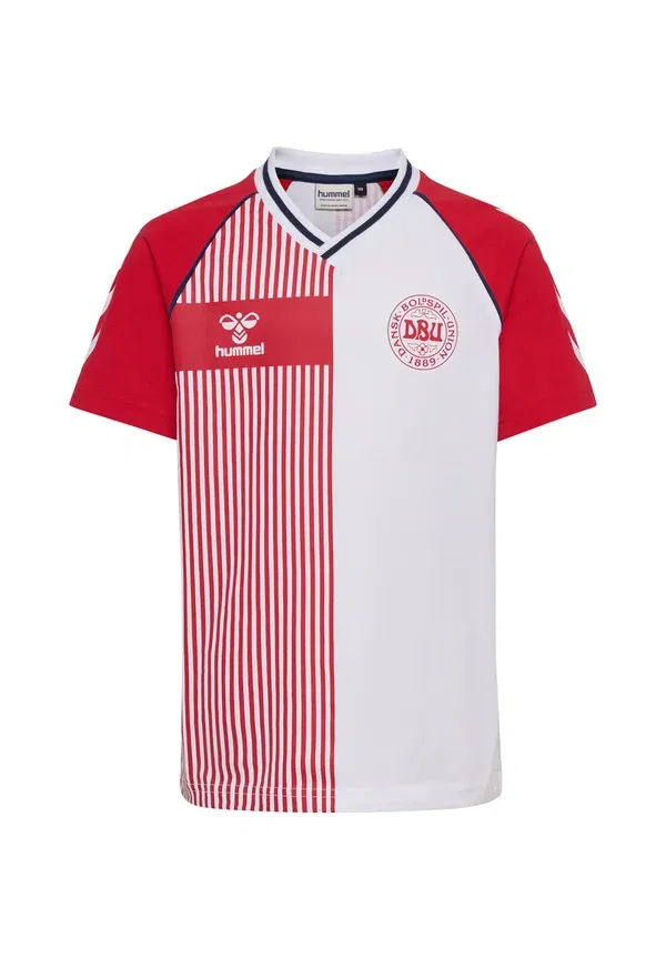 Футболка Hummel Hmljr reg dbu stripy t-shirt s/s print t-shirt, танго красный