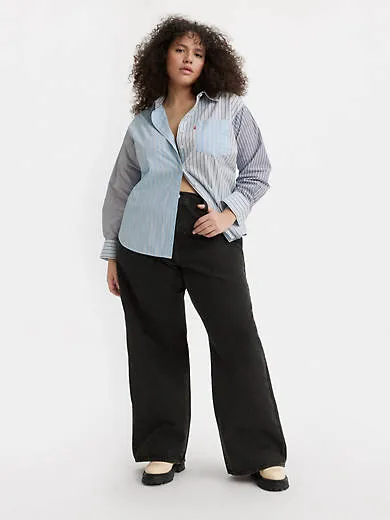 

Широкие женские джинсы с рельефной клеткой (большие размеры) Levi's, черный