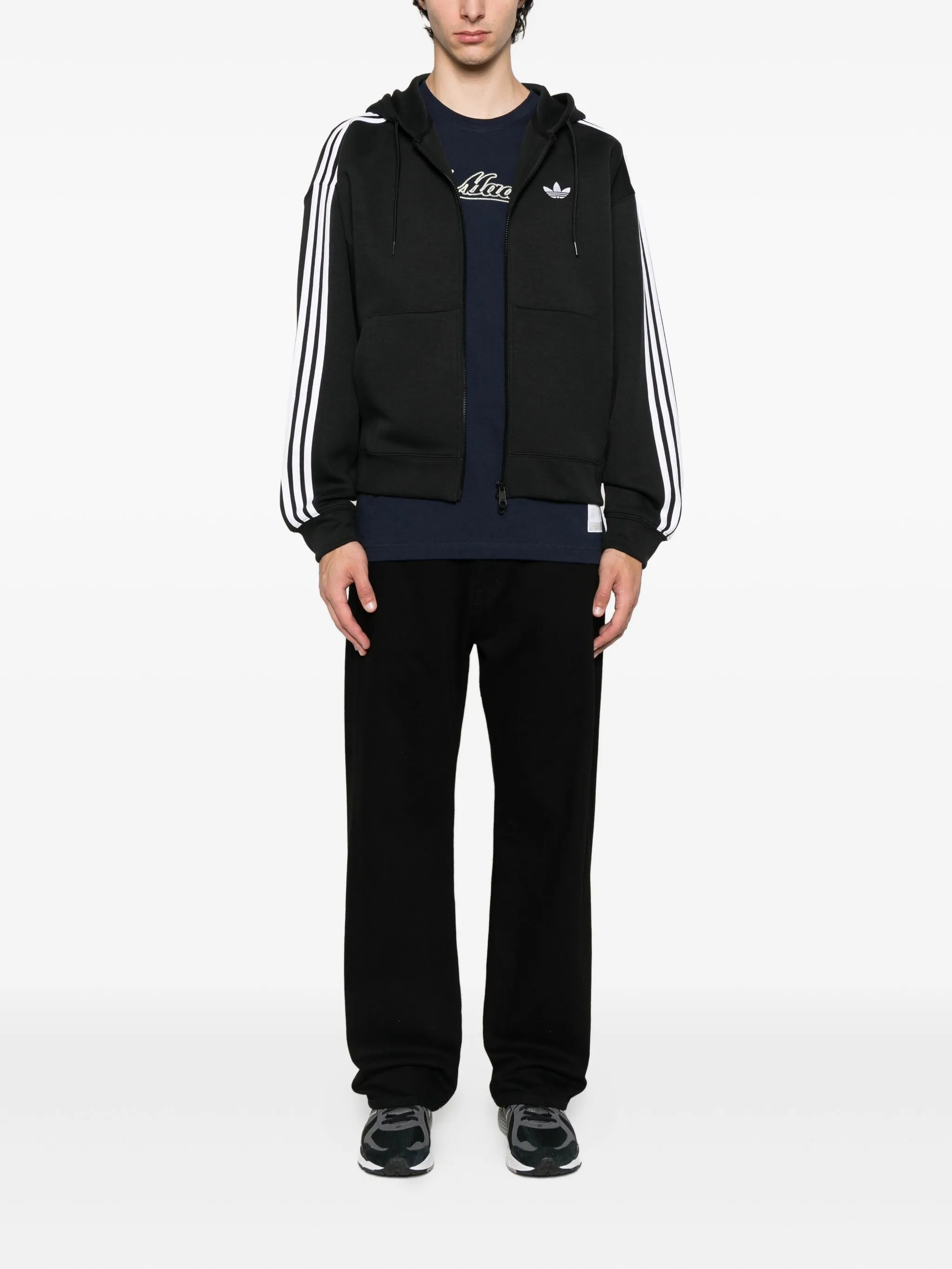 Куртка Sapcer на молнии с капюшоном Adidas, черный — фото 2