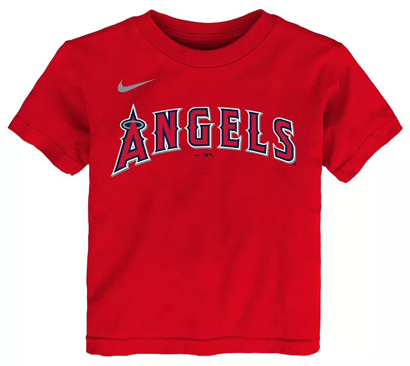 Красная футболка Nike Toddler Los Angeles Angels Mike Trout #24 — фото 2