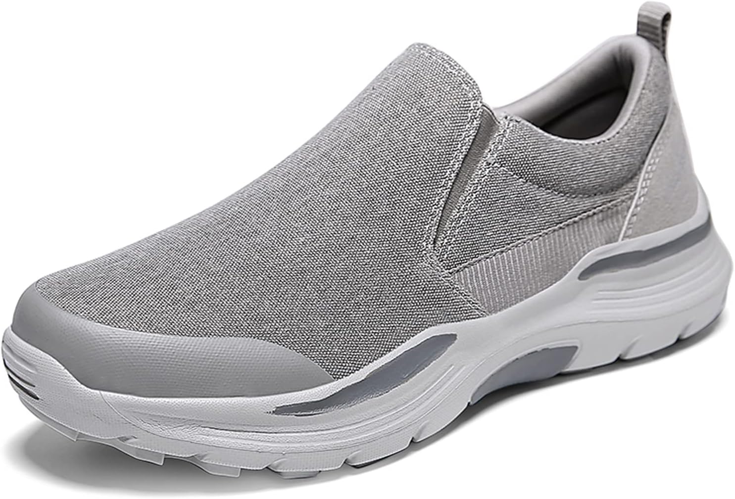 

Мужские легкие дышащие холщовые туфли EFTCAL, удобные слипоны-лоферы для улицы, повседневные кроссовки для бега, серый