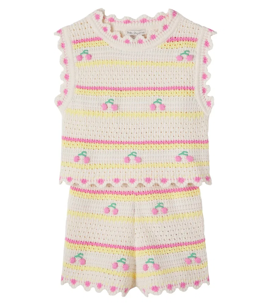 Комплект Paloma из вязаного хлопка: топ и шорты Bebe Organic, белый