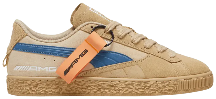 

Кроссовки Puma Mercedes-AMG Petronas Motorsport x Suede 'Sand Dune Blue Horizon', желто-коричневый