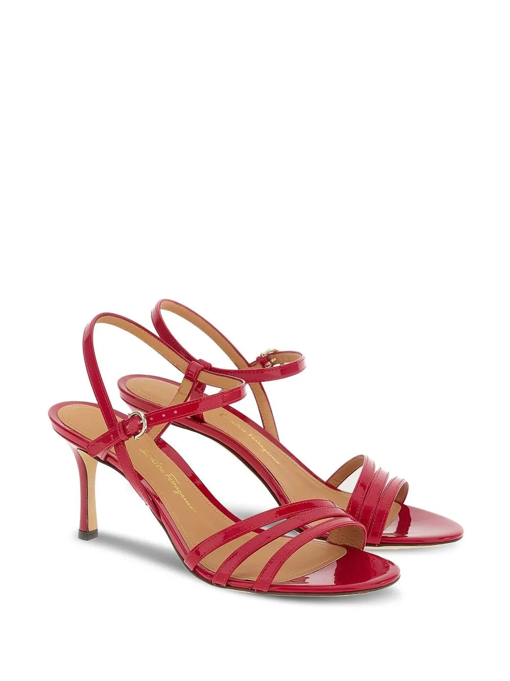 Ferragamo Сандалии с глянцевой отделкой на каблуке 70 мм Salvatore Ferragamo, красный — фото 2