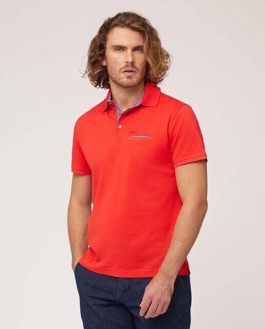 

Мужская красная рубашка-поло с короткими рукавами Harmont&Blaine, красный