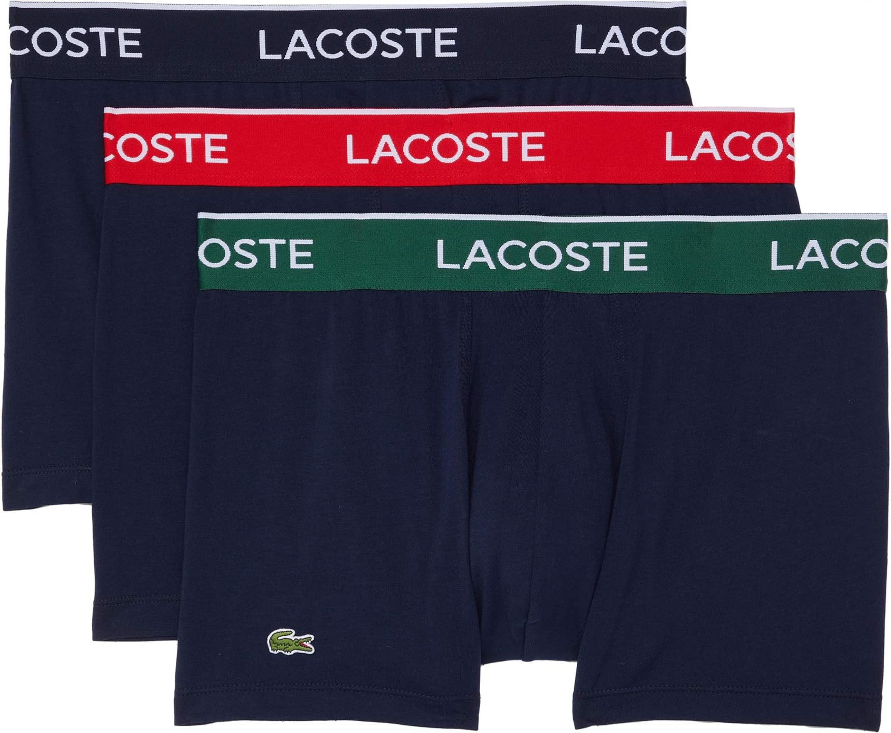 

Трусы Trunks 3-Pack Casual Classic Colorful Waistband Lacoste, цвет Navy Blue/Green/Red/Navy Blue