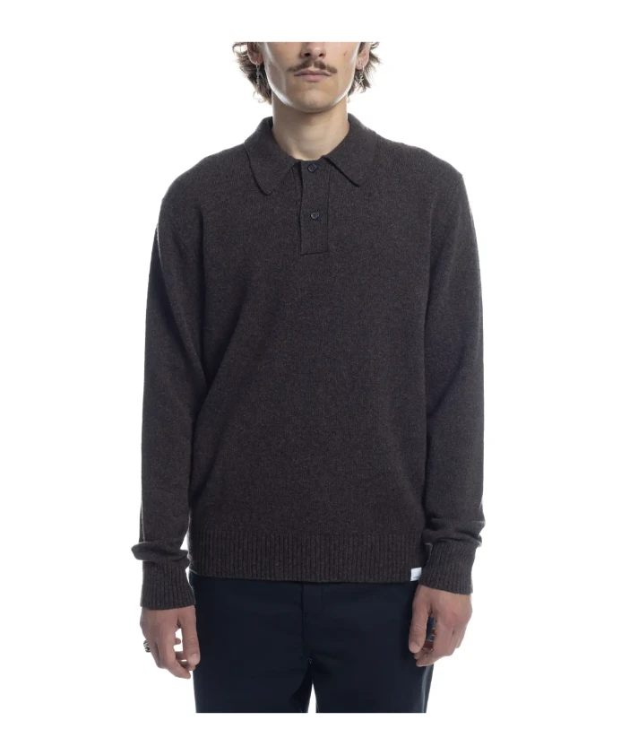 

Рубашка-Поло из мериносовой овечьей шерсти Norse Projects, коричневый