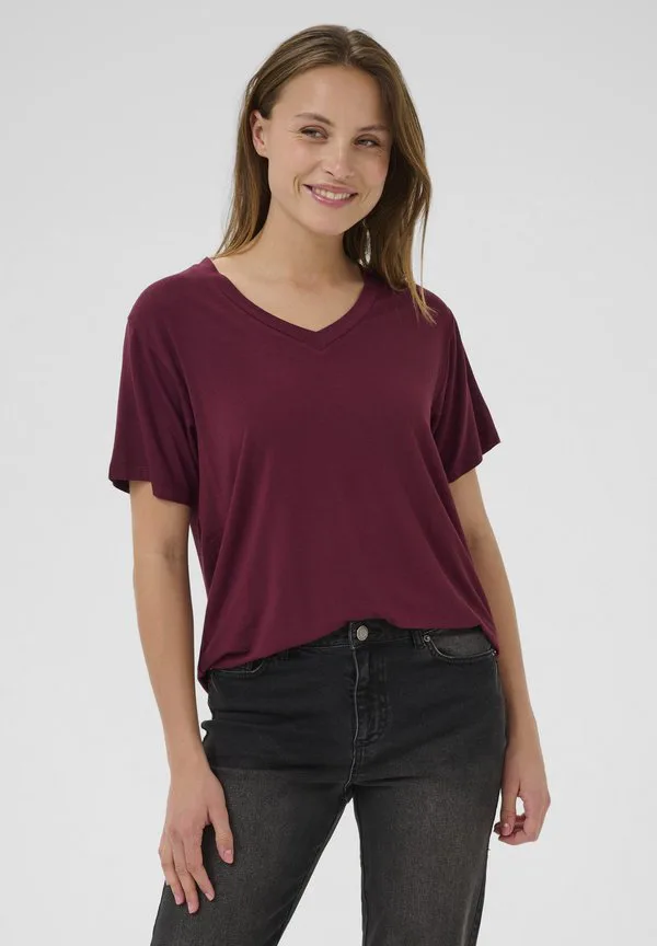 

Базовая футболка kafrida с v-образным вырезом Kaffe, Windsor Wine, Красный, Базовая футболка kafrida с v-образным вырезом Kaffe, Windsor Wine